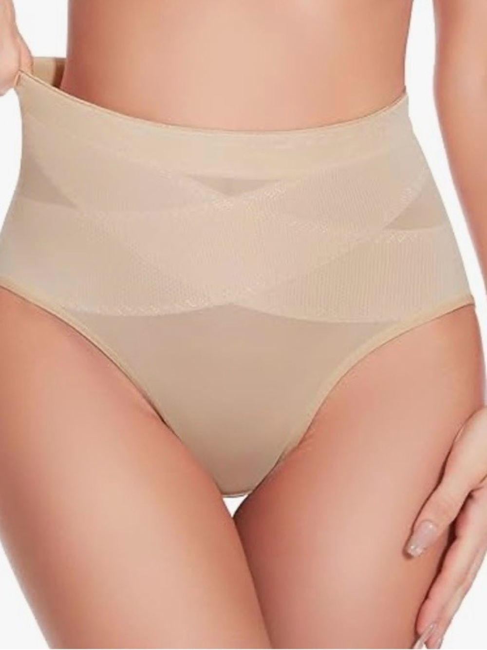 NWOT Tummy Shaping Briefs in Mesh Nude, Sz S. Tummy Control/Rear Lifting